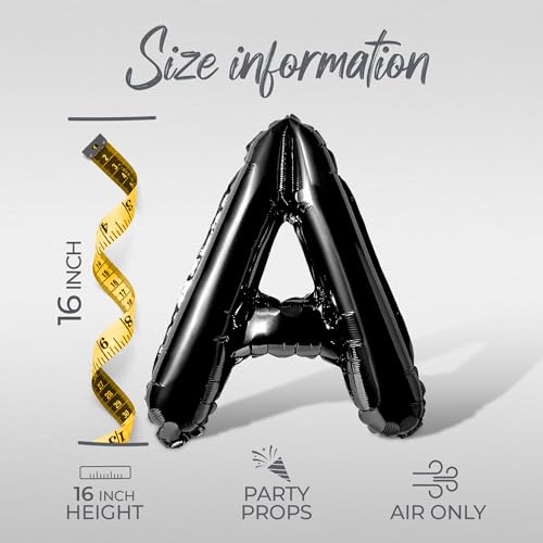 Image of Letter Balloons - LAST SPLASH 16 inch Inch Alphabet Letters Foil Mylar Balloon Bachelorette or Bachelor Party Banner (Black)