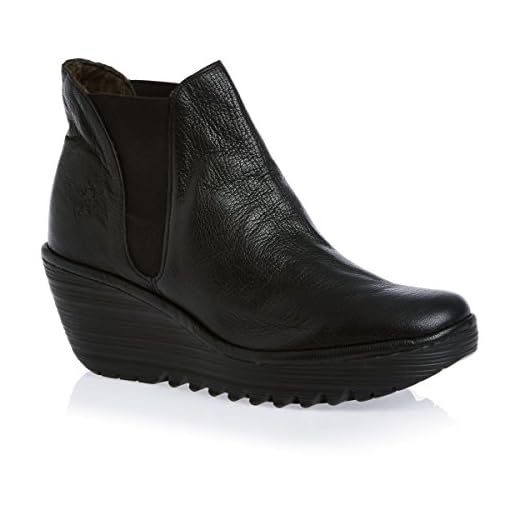 FLY London Damen Yoss Schlupfstiefel, Schwarz Black 000, 38 EU