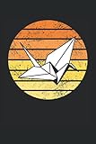  Grulla de papel origami retro: Cuaderno rayado de 6 \"x 9\". Cuaderno de origami Grúa de papel Japón notas