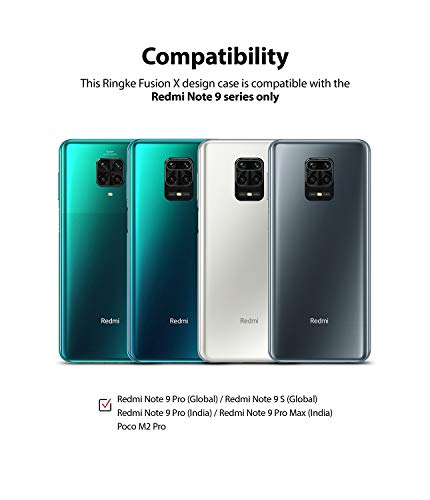 Image of Ringke Fusion-X Design Case for Xiaomi Redmi Note 9 Pro Case Back Cover, [Military Drop Tested] Hard PC TPU Bumper Impact Resistant Protection for Redmi Note 9 Pro Back Cover Case - Ticket Band