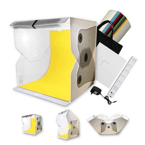 Mini Estúdio para Fotografia Still Dobrável e Portátil Fundo Branco + 4 Cores