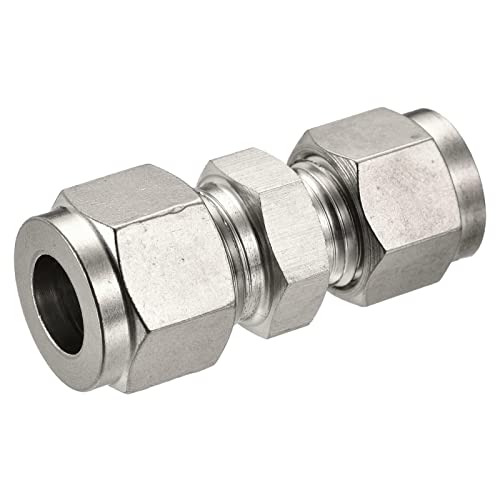 Tool parts Compression Tube Fitting 8mm x 10mm OD Tube Double Ferrule Coupling Connector