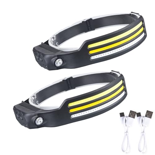 Wavepro 230° Ultra-Light Motion-Sensing Headlamp,Wave Pro 230° Led Headlamp,Led Headlamp Rechargeable Wide Beam Head Lamp,Waterproof Lightweight