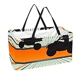 【Material】Esta bolsa de supermercado reutilizable está hecha de tela Oxford 300D, tela resistente, no es fácil de dañar, es liviana de transportar y muy duradera.