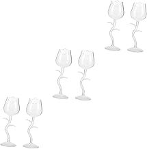 Luxshiny 6 Peças Copo De Vinho Copos De Uísque Copos De Vidro Quadrados Copos Quadrados Copos De Coquetel Rosa Copos De Flores Stella Rosa Vinho Rosa Copos De Flores Rosa Taça De Vinho