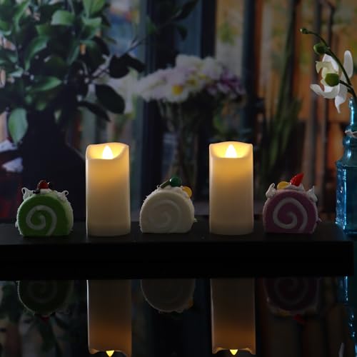Image of 2 Pack LED Flameless Candles Battery Operated Outdoor LED LightFake Flickering Waterproof Candles for Home Decorations Garden Decor Wedding Party Christmas Party (2 inch x 4 inch with timer)