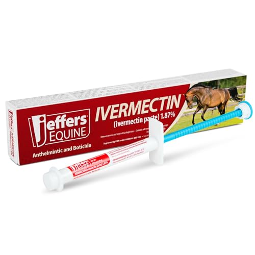 Jeffers Ivermectin Gel Dewormer for Horses - Apple Flavored, 1.87% Broad Spectrum Dewormer Paste - Effective Parasite Control for Worms, Pinworms, Bots & More - Safe for Equine of All Ages- 1 Pack