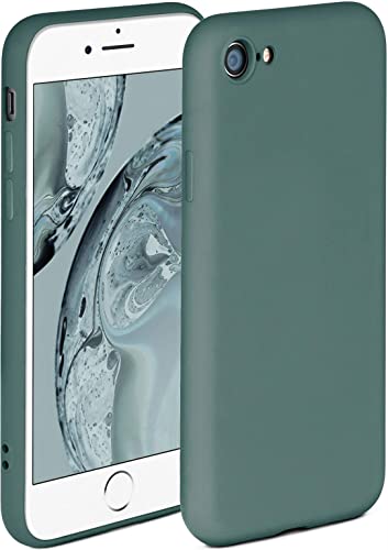 ONEFLOW Soft Case kompatibel mit iPhone 7/8 / SE (2020/2022) Hülle aus Silikon, erhöhte Kante für Bildschirmschutz, zweilagig, weiche Handyhülle - matt Petrol Cover