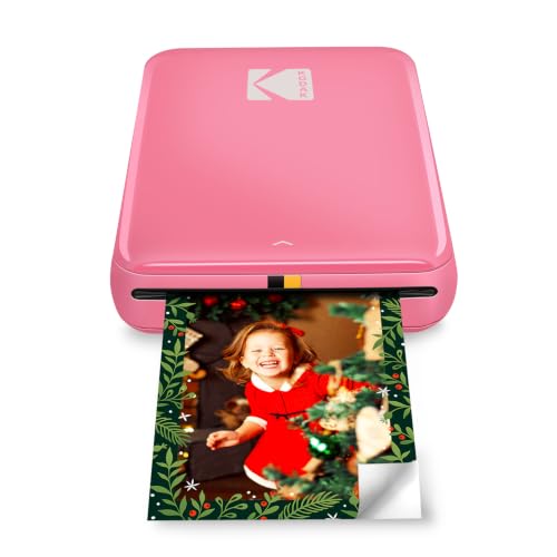 KODAK Step Impresora de fotos instantánea para smartphone - Mini portátil inalámbrica en color - Fotos adhesivas Zink 2x3” - Bluetooth compatible con iOS y Android - App de edición divertida - Rosa