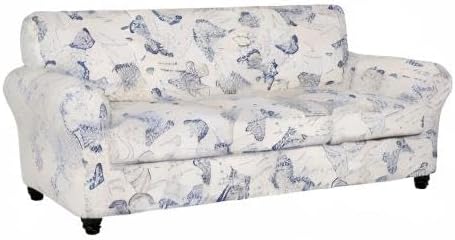 Miniatura 11 de SearchI - Funda de sofá elástica con estampado floral, 4 piezas, incluye 3 fundas de cojín independientes, protector lavable para muebles de sala de