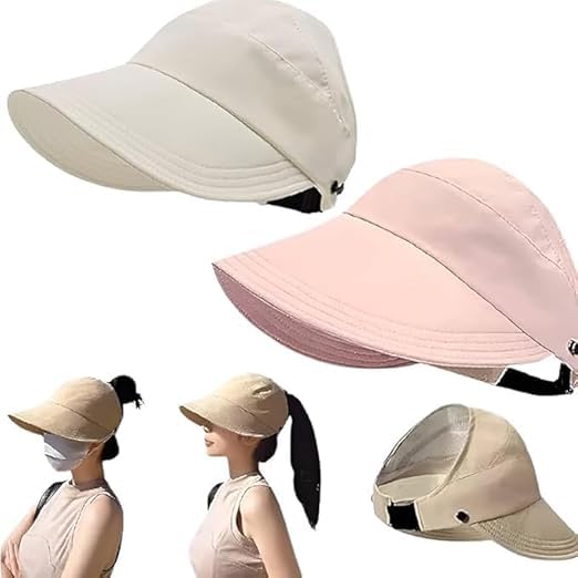 Women's Sun Cap with UV Protection Wide Brim Hat - Lightweight Breathable Ponytail Baseball Cap with Adjustable Strap for Beach, Travel, Hiking, Running, Golf & Outdoor Activities Multicolour-image-16