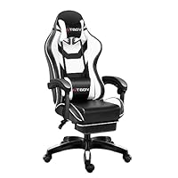 GTBoy ゲーミングチェア オフィスチェア 椅子 デスクチェア 白と黒 GTBoy ゲーミングチェア オットマン付き オフィスチェア 座り心地最高
