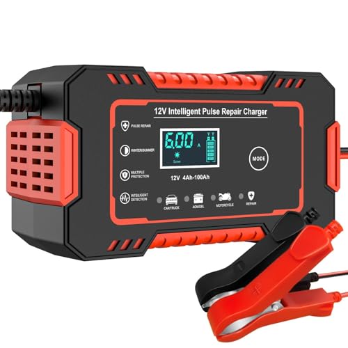 Car Battery Charger, 12V 6A Smart Battery Trickle Charger Automotive 12V Battery Maintainer Desulfator with Temperature Compensation for Car Truck Mot