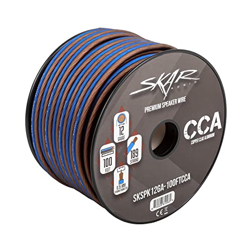 Skar Audio 12 Gauge Awg Audio Speaker Wire - 100 Feet (Blue/Brown) #TOP1