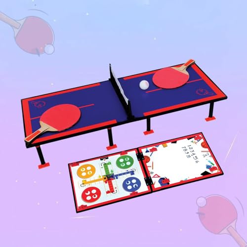 Image of 3-in-1 My First Ping Pong |80cm Table Tennis Trainer, Ludo & White Board |Indoor Tabletop Game for Family|Fun Learning & Educational Writing Board|Toy Gift Game for Kids 3+ Year & Adults