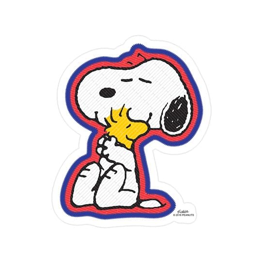 CafePress Peanuts Flair Snoopy and Woodstock Small Die Cut S Small Die Cut Sticker, 3"x4" Matte Finish