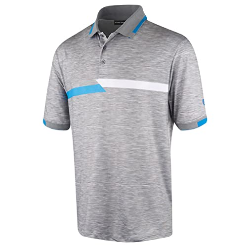 Preisvergleich Produktbild Island Green Herren Bruststreifen Golf-Poloshirt - Light Grau Marl - L