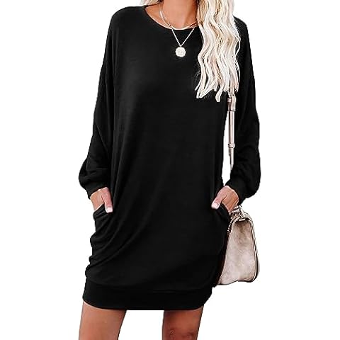 PrinStory Women's Casual Jumper Dress with Pockets Cover