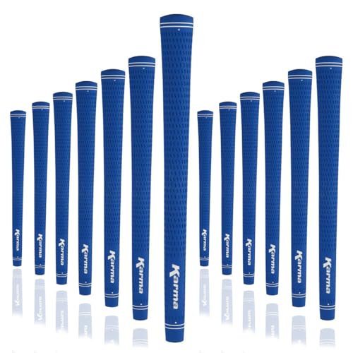 Karma Ensemble de poignées de golf en velours bleu, taille moyenne + caoutchouc de 0,3 cm, confort...