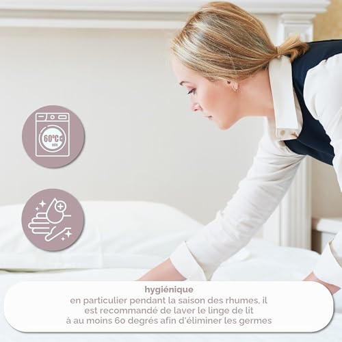 Drap plat lit simple double canapé bed sheets coton 100x200 blanc - 7