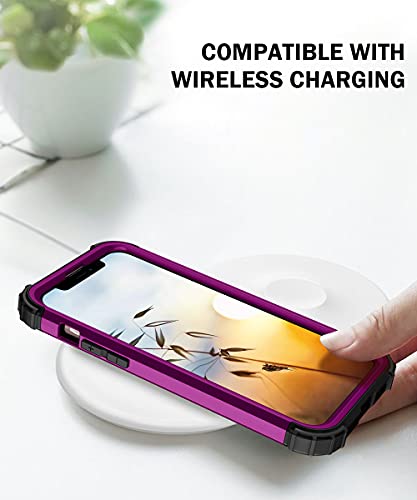 Coque iPhone 13 Pro Max violet foncé au design hybride épuré - 5