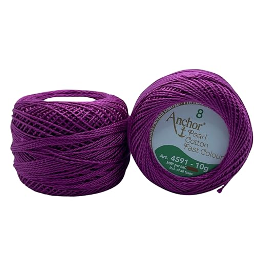 Image of Anchor Knitting Pearl Cotton Fast Colour Thread Yarn - Mercer Pearl Cotton 10gm Yarn (Thickness 1 mm) (Pack of 1 (089)