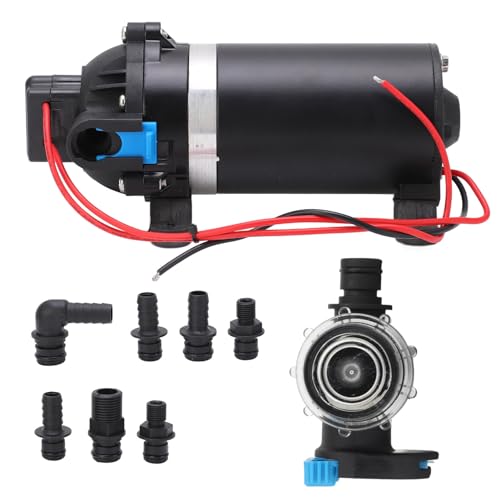 Bomba de agua Diafragma de alta presión autocebante filtro 5.6LPM Motor de cobre para acero inoxidable marino (DC24V)