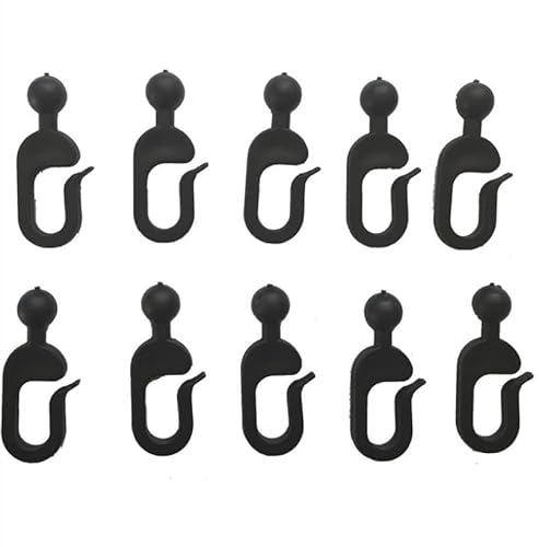 Koem Juego de 10 anillas correderas con ganchos de repuesto para ojales para toallas y cortinas, mosquiteras laterales, cenador de jardín