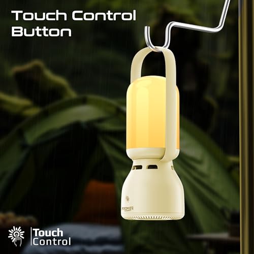 Image of Promate Portable Speaker Lantern with 2400mAh Battery and 7-Hour Playtime, 5W Bluetooth 5.1 Speaker Output with 8 RGB Light Modes, Intuitive Touch Control, Touch Control, CampMate-5