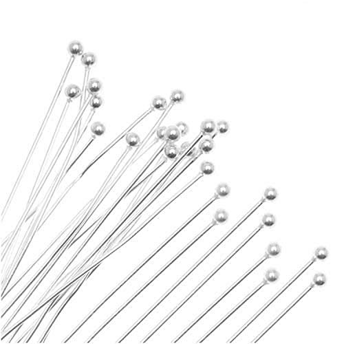 2-Inch 20-Piece Silver Plated Ball Head Pins, 22-Gauge