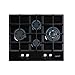 Cata | Placa Cristal Gas | Modelo LCIB 6031 BK | 4 Quemadores de gas | Encimera de Gas Butano | Ancho de 64 cm | Color Negro