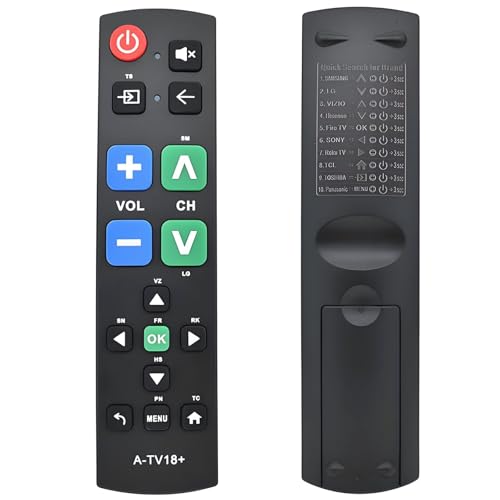 Télécommande universelle gros boutons qui simplifie la télévision senior
