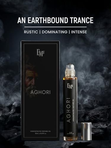 Image of EM5 Aghori Concentrated Perfume Roll-On for Men | Earthy, Woody & Smoky Fragrance | Raw, Intense & Rustic Scent | 100% Alcohol Free | Strong & Long Lasting Perfume Roll On | 10 ml