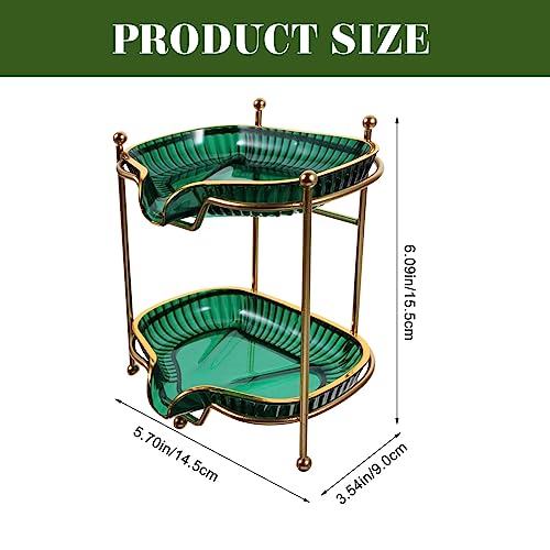 Soap Drain Dish Soap Storage Tray Soap Dish Holder Self Draining Double Layer Soap Holder for Kitchen Sink Bathroom(Green) Double Layer Sponge Holder - Image 2