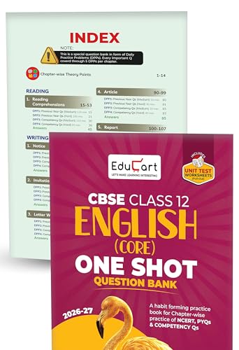 Image of Educart CBSE Class 12 One Shot Question Bank Physics, Chemistry, Mathematics & English Core 2026-27 (Set of 4 Books) | NCERT Questions, PYQs & Competency-Based Qs | CBSE Board 2027