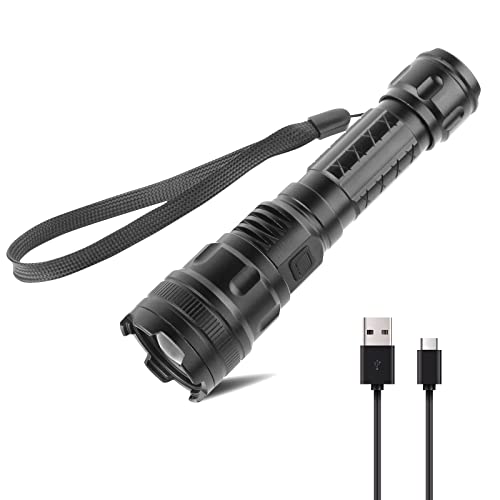 HUISPARK LED Torch Flashlight USB Rechargeable Outdoor LED Flashlight Emergency Scouting Camping Strong Light Flashlight