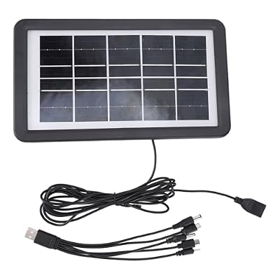 Portable Solar Charger 4.5W Monocrystalline PV Solar Panel Module IP68 with 1 to 5 Connector Cable for Camping Outdoor