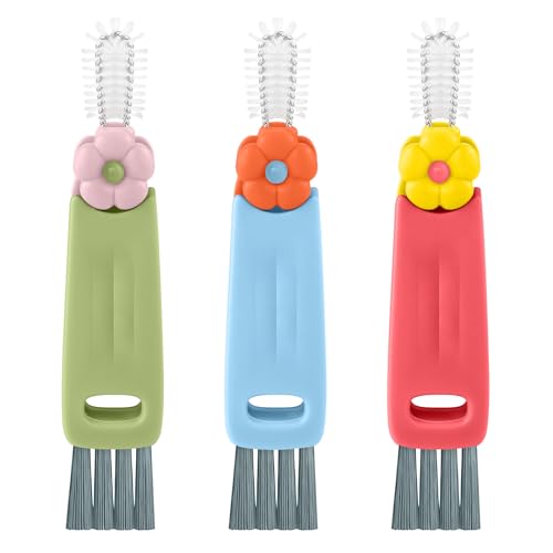 Wanme 3 in 1 Cup Lid Gap Cleaning Brush Set, Multifunctional Bottle Cleaning Brush, Cup Lid Gap Cleaner, Home Kitchen Crevice Brush Tools
