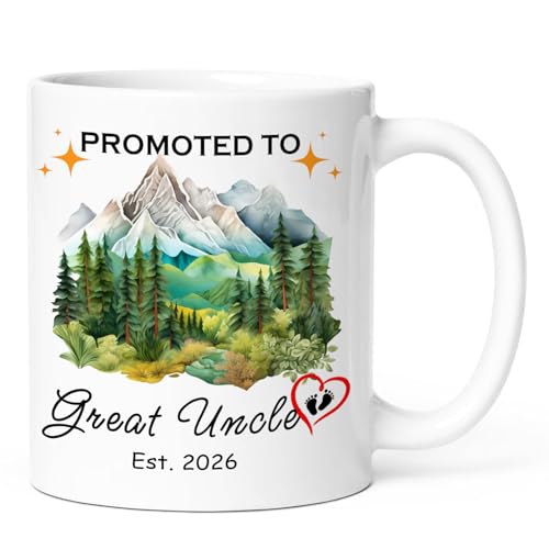 KOXAME Promoted To Great Uncle Est 2026 Coffee Mug 11oz, First Time Uncle Gifts for Pregnancy Announcement (uncle2026) - image 1