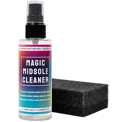 Bama Magic Cleaner Kit do czyszczenia butów, spray do czyszczenia podeszwy, biodegradowalny środek do czyszczenia sneakersów, 100 ml + gąbka, przezroczysty, jeden rozmiar