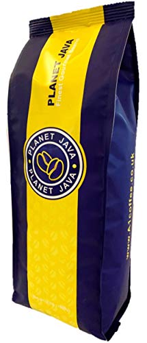 Planet Java Decaf Smooth Roast Coffee Beans (1 x 1kg Bag) - Roasted in Small Batches in The UK - Espresso Blend for All Coffee Machines