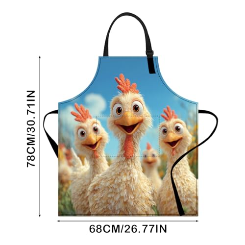 Image of Nuxovilar Cute Apron with Pockets, 26.77 * 30.7 Inches, Versatile for Meal Prep, Baking, Holiday Cooking