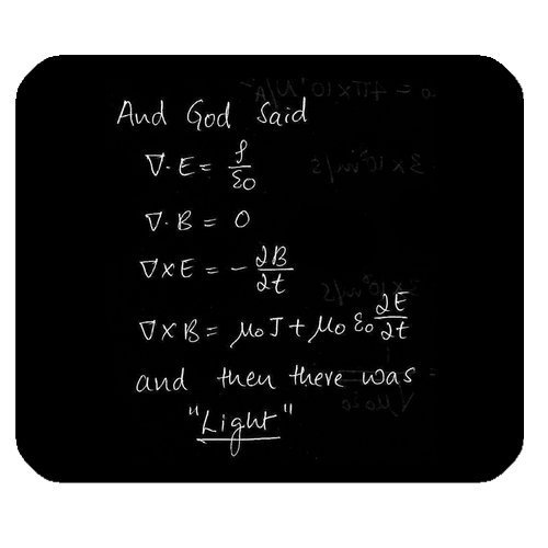 面白い数学的Math Formulasマウスパッド、God Saidマクスウェル方程式とThere Was Light長方形ノンスリップゴムマウスパッドマウスパッド/マウスマットケースカバー