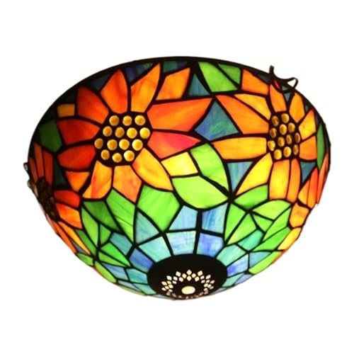 Plafonnier Tiffany tournesol pour illuminer chaleureusement votre salon