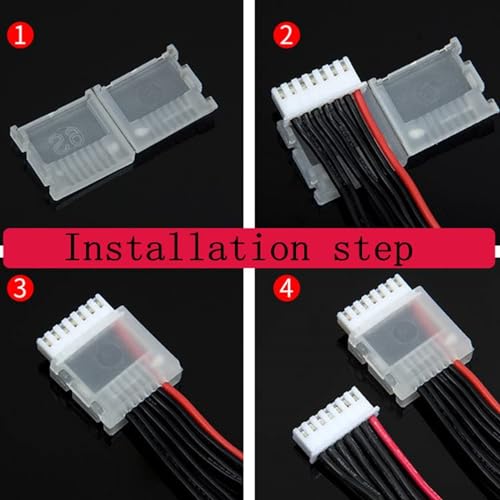Protector de enchufe equilibrado con clip de bloqueo AB para batería LiPo 2S-6S, 50 unidades 4
