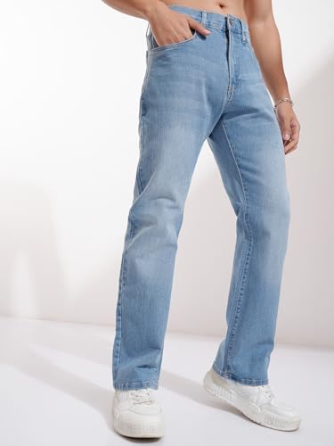 Image of Highlander Men's Loose Baggy Fit Jeans | Mid Rise | Cotton |Relaxed & Trendy | Oversized Silhouette for Comfort| Jeans for Man