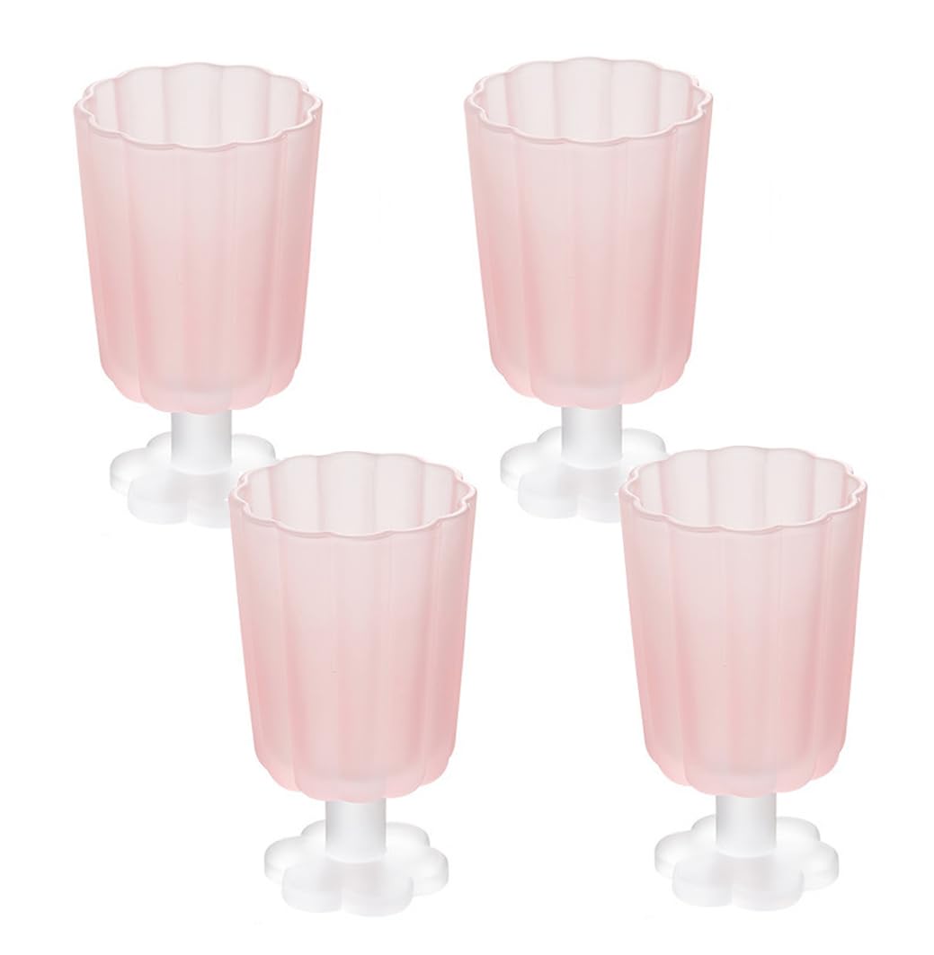 Vintage Petalo Increspatura Vino Bicchieri Set Di 2 Bicchieri Da Cocktail Carino Tazze Colorate Vino Calice Bere Vetreria Per Cena Bar Ristorante,F,4pcs