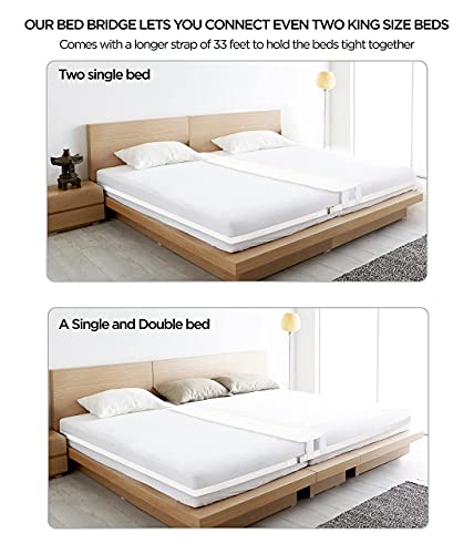 Flybold Bed Bridge Twin To King Bed Converter Kit Bed Gap Filler Split King Gap Filler For Adjustable Bed 9 Inch Wide Mattress Connector With Two End Loops And Storage Bag For Travel Kids Family Guest Stayover thumb #4