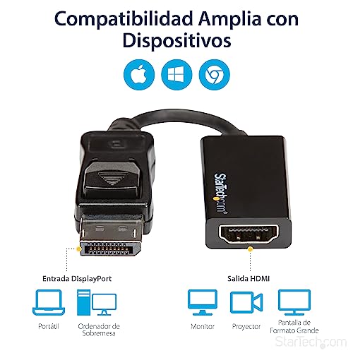 Adaptador DisplayPort a HDMI 4K 60Hz DP2HD4K60S cable activo DisplayPort 1.4 a HDMI 2.0b 5