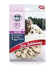 BALU Hundesnacks, gefriergetrocknete Hunde Leckerlis, getreidefrei und ohne Zucker, 100% natürlich, 100% Fleisch, Ente, 50 g Beutel (1)